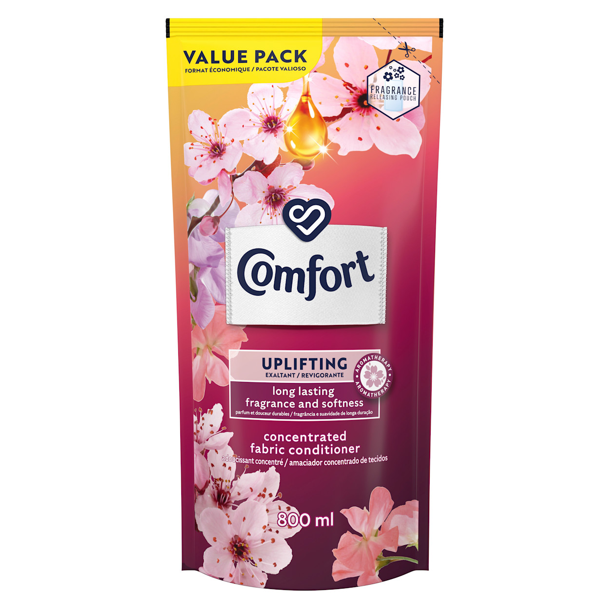 Comfort Uplifting Concentrated Laundry Fabric Softener Refill Packshot