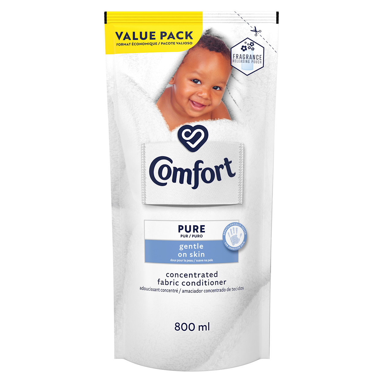 Comfort Pure Concentrated Laundry Fabric Softener Refill Packshot