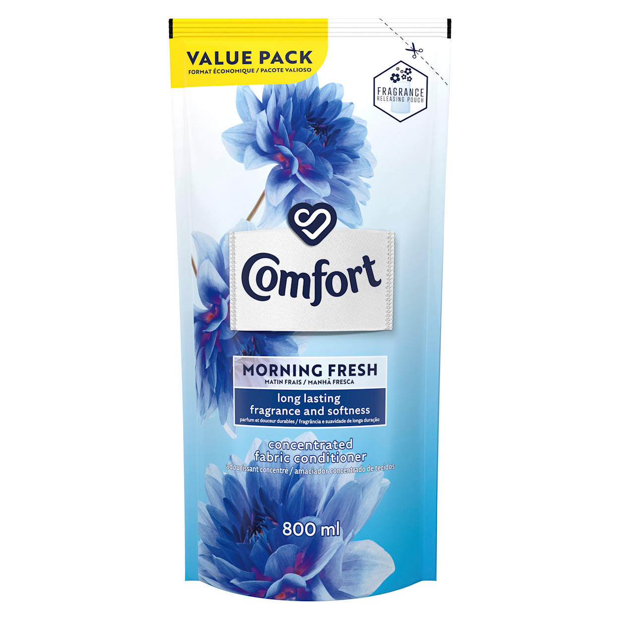 Comfort Morning Fresh Concentrated Laundry Fabric Softener Refill Packshot
