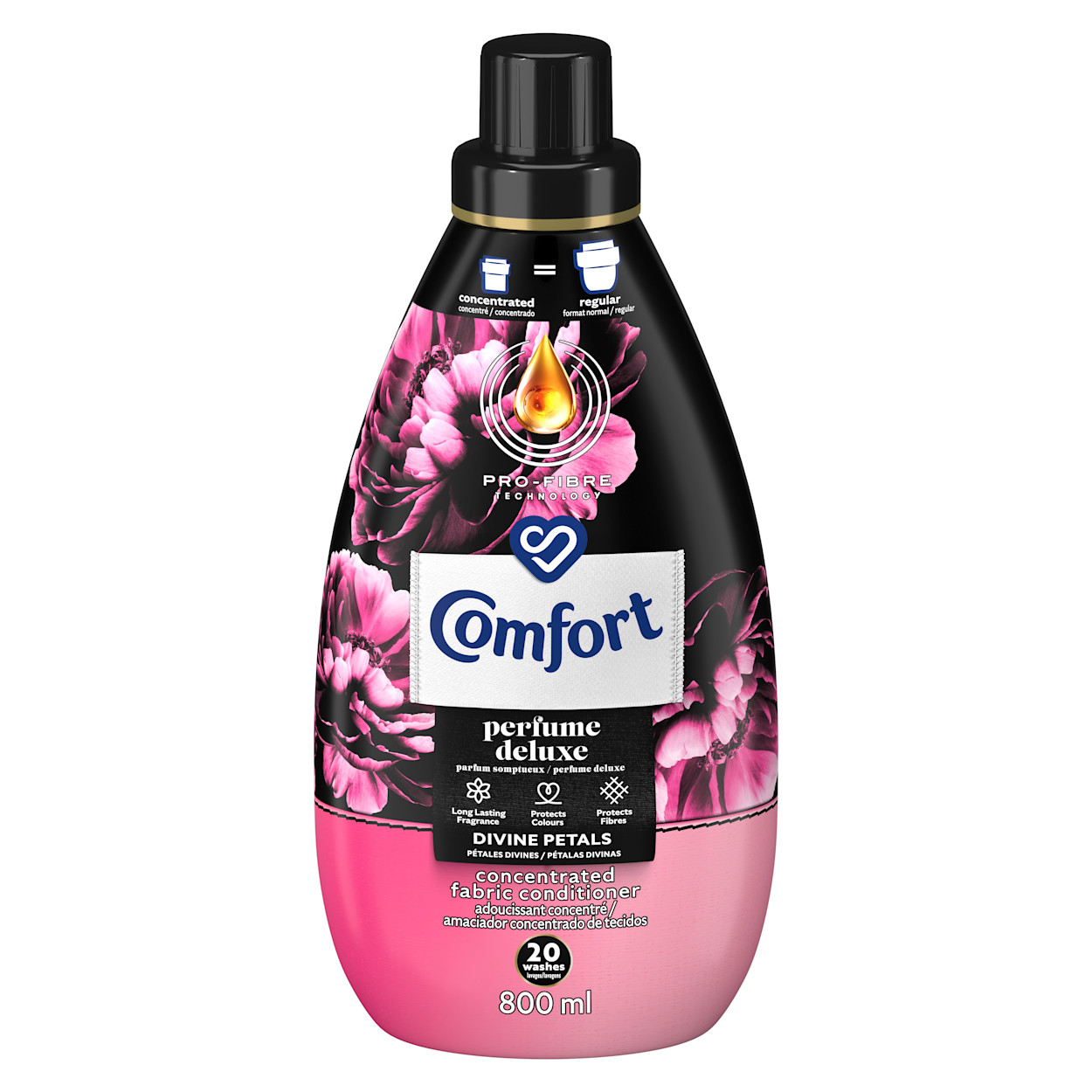 Comfort Perfume Deluxe Divine Petals Laundry Fabric Softener Packshot